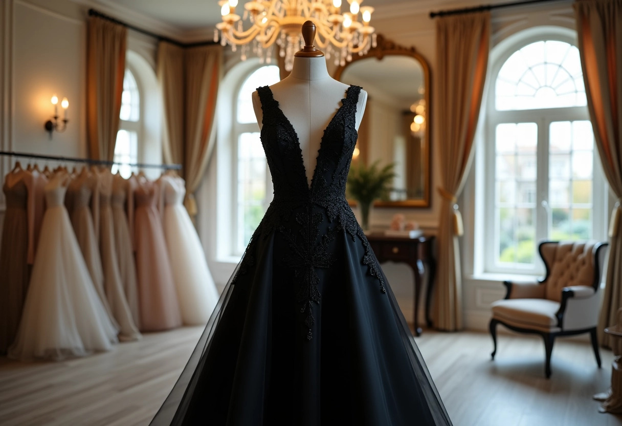 robe de mariée noire : quand l élégance flirte avec l insolite  mot à renseigner :  black wedding dress