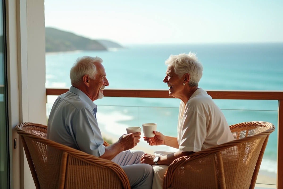 Couple de jeunes mariés profitant d