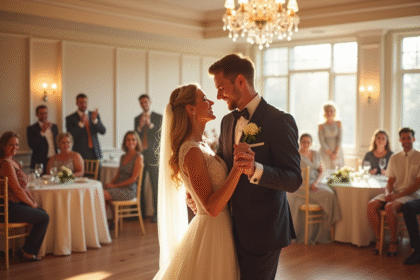 Jeune couple lors de leur premier danse de mariage
